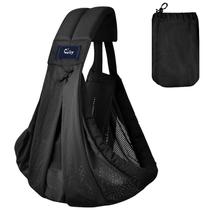 Porta-estilingue para bebês Cuby Black Mesh, respirável, ajustável Porta-estilingue para bebês Cuby Black Mesh, respirável, ajustável