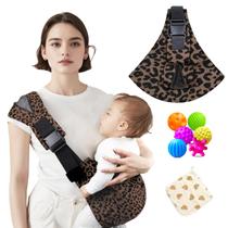 Porta-estilingue para bebês Sanilinwild Leopard 10-20 kg ajustável