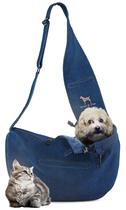 Porta-estilingue para cães NOAH & PAW, alça acolchoada de jeans de 2,2 a 8 kg