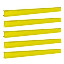 Porta Etiqueta Bandeja Gondola Fit 90 Cm Amarelo Kit Com 15