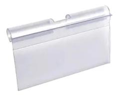Porta etiqueta de Preço PVC Cristal 100 Peças - 75 x 55 mm - display gancho painel canaletado