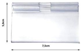 Porta Etiqueta de Preço PVC Transparente Pacote com 10 unidades 75 x 45 mm Porta Etiqueta de Preço PVC Transparente Pacote com 10 unidades 75 x 45 mm