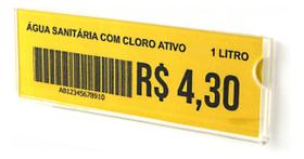 Porta Etiqueta Gondola Plaquinha P/ Preço 10x3,5cm Kit 30un