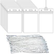Porta-etiquetas de bagagem, pacote com 100 unidades em PVC transparente com alças Porta-etiquetas de bagagem, pacote com 100 unidades em PVC transparente com alças