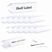 Porta-etiquetas de prateleira PUPING PIG Plastic Clear 30 unidades para prateleiras de 0,78 polegadas Porta-etiquetas de prateleira PUPING PIG Plastic Clear 30 unidades para prateleiras de 0,78 polegadas
