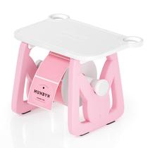 Porta-etiquetas MUNBYN para rolos e etiquetas dobráveis branco/rosa