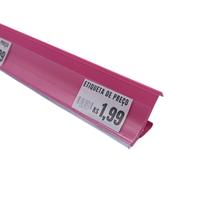 Porta Etiquetas Para Gondolas 91,5cm Rosa Kit c/ 50 pçs