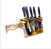 Porta Faca de madeira decorativa organizador de facas modelo Cutelo cozinha churrasco