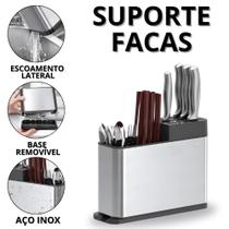 Porta Facas De Cozinha Escorredor De Talheres Inox Suporte Talher Pia Escorredores De Louça Faca