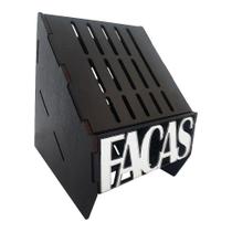 Porta Facas Faqueiro Organizador de Cozinha Gourmet BBQ Decor Silver