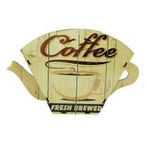 Porta Filtro Coador Café Descartável Modelo Coffee Fresh Brewed 31x19 Mdf Madeira Porta Filtro Coador Café Descartável Modelo Coffee Fresh Brewed 31x19 Mdf Madeira