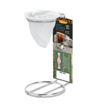 Porta filtro de inox e pano coador de café individual para uma xícara