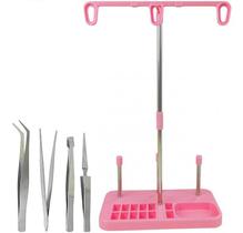 Porta Fio 3 Cones Suporte Carretel Linha Rosa + Pinças. Porta Fio 3 Cones Suporte Carretel Linha Rosa + Pinças.