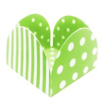 Porta Forminha 4 Pétalas Listras Verde Limão Branco - 50 Unidades Porta Forminha 4 Pétalas Listras Verde Limão Branco - 50 Unidades