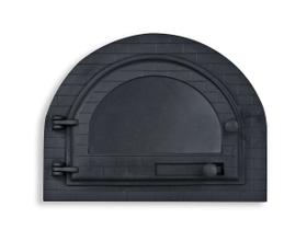Porta Forno Ferro Igloo Com Vidro Libaneza 31,0x36,5cm Porta Forno Ferro Igloo Com Vidro Libaneza 31,0x36,5cm