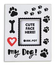 Porta-Foto Magnético "I Love My Dog" para Geladeira, Mini Moldura de Foto, Presente para Amantes de Cães 10 x 8 cm - Inkdotpot