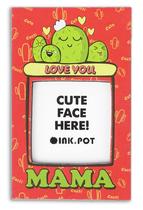 Porta-Foto Magnético para Geladeira com Tema Cactos "Love You Mama" Mini Moldura 9 x 5,5 cm - Inkdotpot