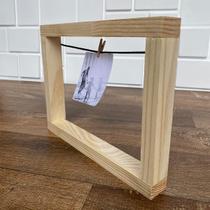 Porta foto quadro madeira varal vazado com pregador polaroid Porta foto quadro madeira varal vazado com pregador polaroid