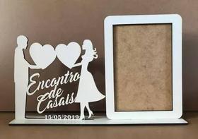 Porta fotografias, mdf, 10x15, para homenagem de casais , com acabamento branco