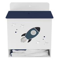 Porta Fralda Kit Higiene MDF Quarto Infantil Astronauta Porta Fralda Kit Higiene MDF Quarto Infantil Astronauta