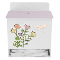 Porta Fralda Kit Higiene MDF Quarto Infantil Flores Porta Fralda Kit Higiene MDF Quarto Infantil Flores