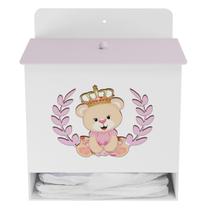 Porta Fralda Kit Higiene MDF Quarto Infantil Ursa Coroa Porta Fralda Kit Higiene MDF Quarto Infantil Ursa Coroa