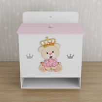 Porta Fralda Kit Higiene MDF Quarto Infantil Ursa Floral Porta Fralda Kit Higiene MDF Quarto Infantil Ursa Floral