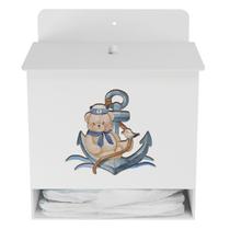 Porta Fralda Kit Higiene MDF Quarto Infantil Urso Marinheiro Porta Fralda Kit Higiene MDF Quarto Infantil Urso Marinheiro