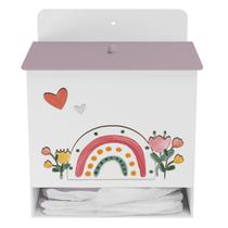 Porta Fralda Kit Higiene MDF Quarto Sunshine Arco Íris Porta Fralda Kit Higiene MDF Quarto Sunshine Arco Íris