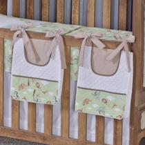 Porta Fralda Organizador Quarto de Bebê Menino Menina 2 Peças Com Laço