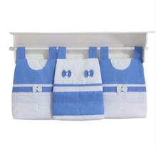 Porta Fraldas de Varão para Quarto de Bebê Azul Royal 03 Peças - Coleção Sensação