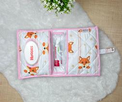 Porta Fraldas Lenço Pomada Bebe Menina Estampas Portátil Baby