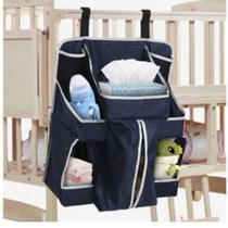 Porta Fraldas Organizador Portátil Cômoda Trocador Berço Bebê Azul Marinho