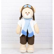 Porta fraldas urso aviador classico 65 cm - para quarto do bebe