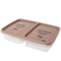 Porta frios decorado retangular 2 divisórias bege Plasutil ref. 8696 Porta frios decorado retangular 2 divisórias bege Plasutil ref. 8696