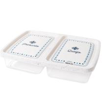 Porta frios decorado retangular 2 divisórias marmorizado Plasutil ref.6741 Porta frios decorado retangular 2 divisórias marmorizado Plasutil ref.6741