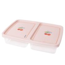 Porta frios decorado retangular 2 divisórias rosa Plasutil ref.5520 Porta frios decorado retangular 2 divisórias rosa Plasutil ref.5520