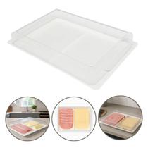 Porta Frios Duplo Com Tampa Organizador Geladeira Grande Resistente Para Presunto Queijo Mesa Posta