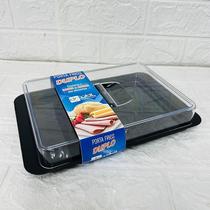 Porta Frios Duplo com Tampa Transparente Conserva Geladeira Frescor