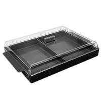 Porta Frios Duplo Preto Com Tampa Acrílica Super Resistente
