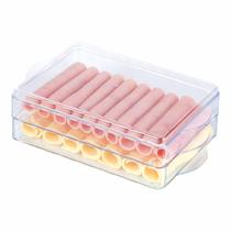 Porta Frios Duplo Transparente Acrilico Organizador Com Tampa e Individual Porta Frios Duplo Transparente Acrilico Organizador Com Tampa e Individual