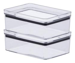 Porta Frios Hermético Pote P Frios Geladeira Acrílico Kit 2 Porta Frios Hermético Pote P Frios Geladeira Acrílico Kit 2