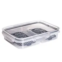 Porta frios hermético Trava Mais com 2 divisórias e escorredor Plasutil ref.14345 Porta frios hermético Trava Mais com 2 divisórias e escorredor Plasutil ref.14345