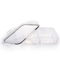 Porta frios hermético Trava Mais com 2 divisórias preto Plasutil ref.13992 Porta frios hermético Trava Mais com 2 divisórias preto Plasutil ref.13992