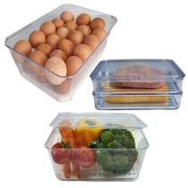 Porta Frios Ovos Salada Kit Organizador De Geladeira Potes Organizadores De Cozinha