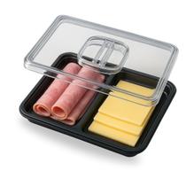 Porta Frios Presunto Queijo Com tampa Organizador Pote Para Geladeira Transparente Queijeira