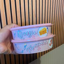 Porta Frios Rosa 870ml Estampado Queijo Mortadela Pedreira