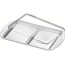 Porta Frios Tramontina Ciclo em Aço Inox com Tampa de Plástico com Divisória Queijos e Presunto