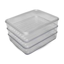 Porta Frios Triplo Com Tampa Cinquetti, Armazenador Triplo Com Tampa Para Frios, Incolor, Conserva E Organiza De Forma I Porta Frios Triplo Com Tampa Cinquetti, Armazenador Triplo Com Tampa Para Frios, Incolor, Conserva E Organiza De Forma I