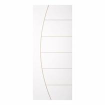 Porta frisada 1/2 lua impressa 0,80 x 2,10 - branca - filetada furo p/ fechadura - plastificada Porta frisada 1/2 lua impressa 0,80 x 2,10 - branca - filetada furo p/ fechadura - plastificada